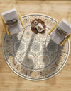 Persian Elegance Collection Area Rug -  Mashhad Round Ivory  lifestyle 79