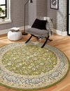 Persian Elegance Collection Area Rug -  Ardabil Round Green  lifestyle 111