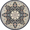 Persian Elegance Collection Area Rug -  Qom Round Navy Blue  lifestyle 34