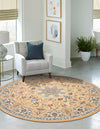 Persian Elegance Collection Area Rug -  Qom Round Beige  lifestyle 81