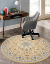 Persian Elegance Collection Area Rug -  Qom Round Beige  lifestyle 99