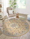 Persian Elegance Collection Area Rug -  Qom Round Beige  lifestyle 108