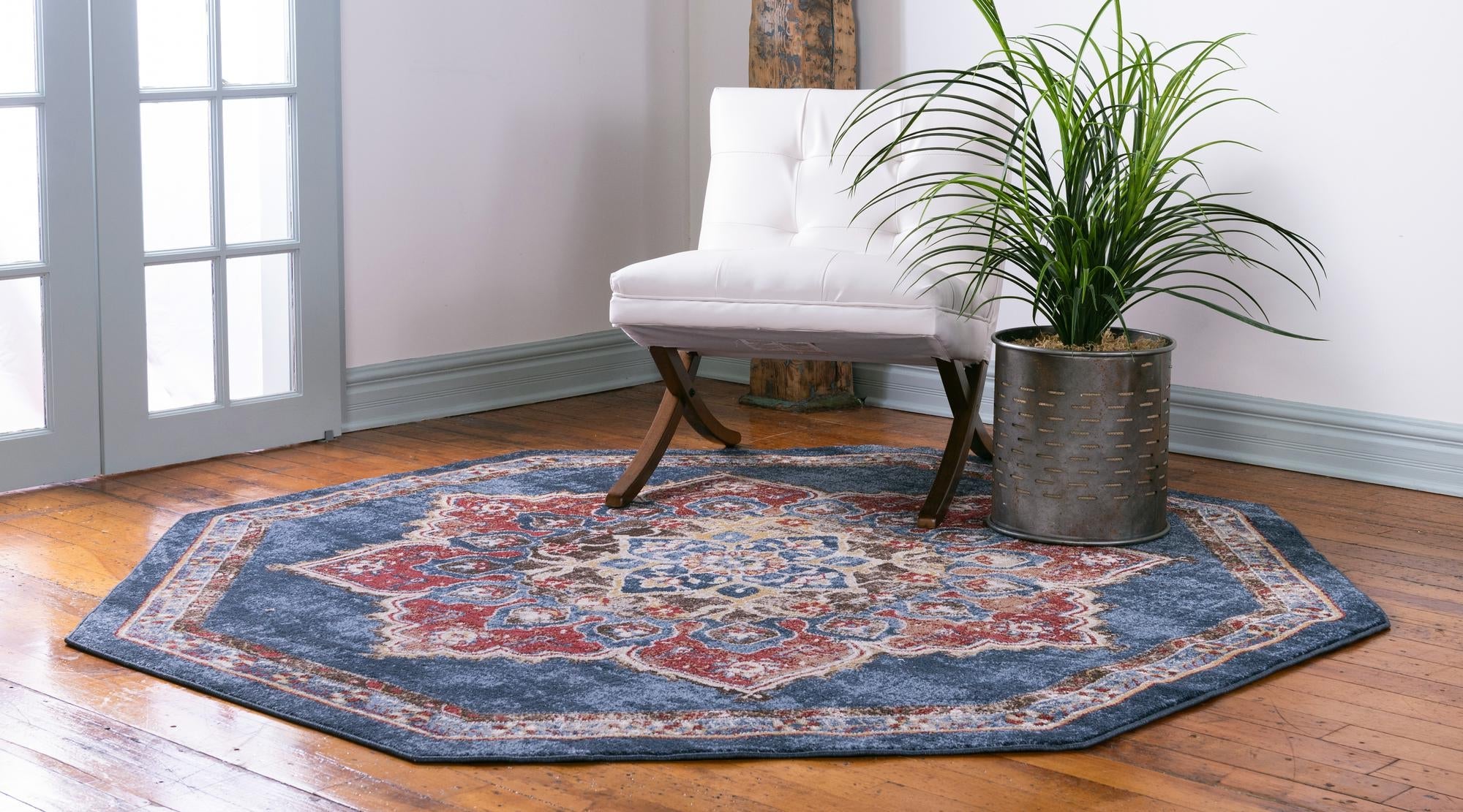 Eden Oasis Collection Area Rug -  Tranquility (Dark Blue)