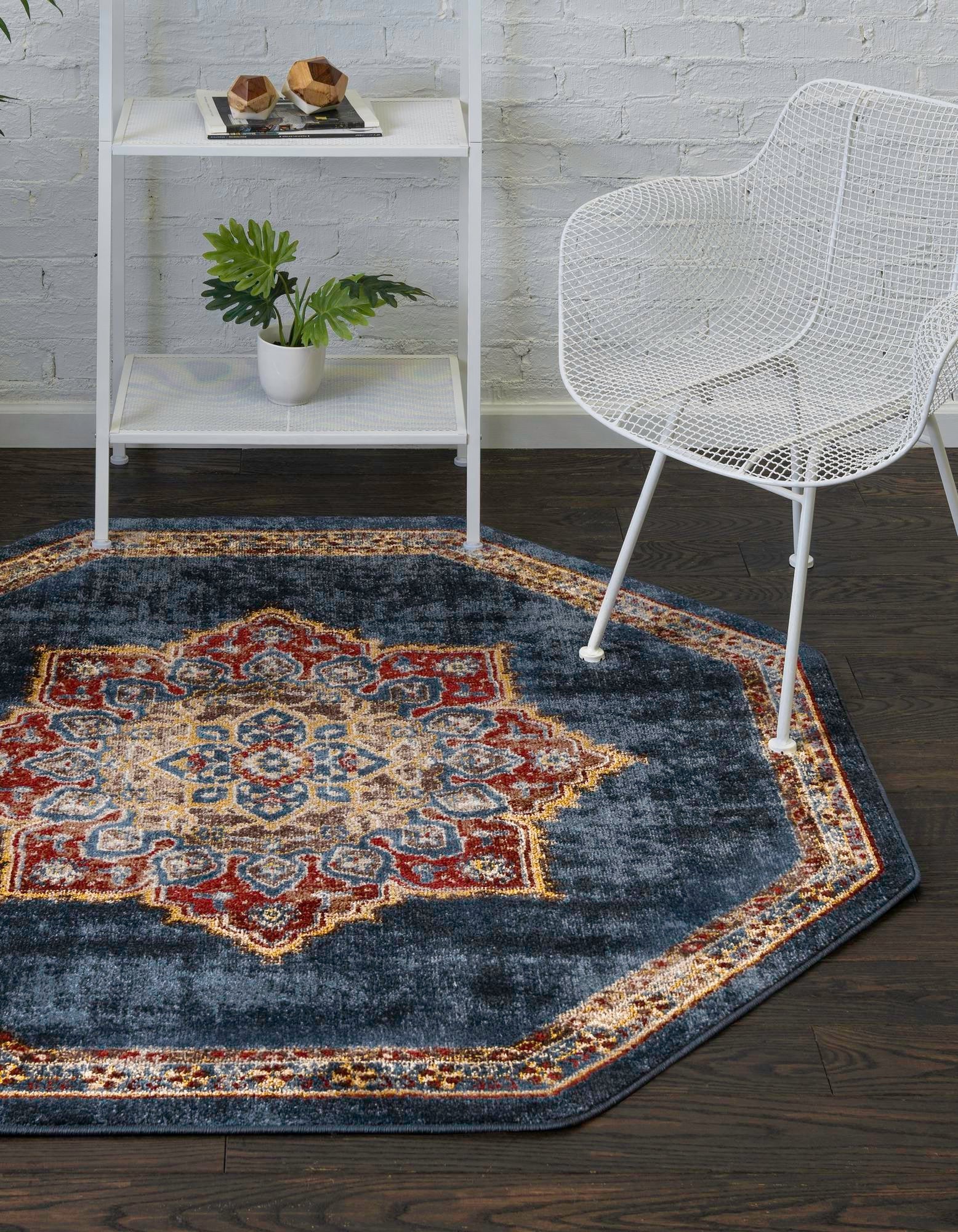 Eden Oasis Collection Area Rug -  Tranquility (Dark Blue)