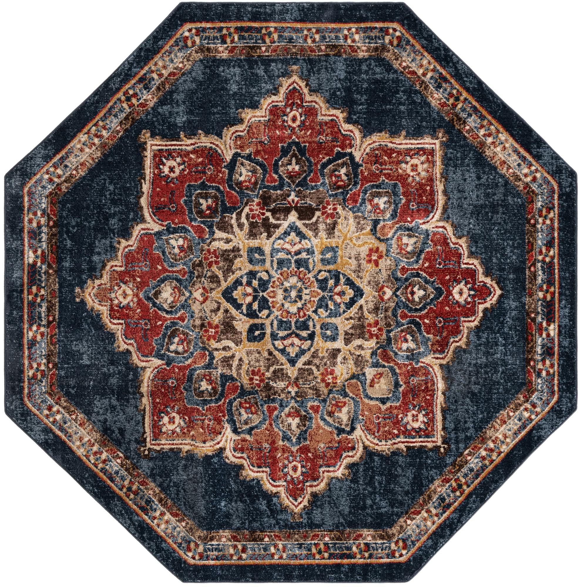 Eden Oasis Collection Area Rug -  Tranquility (Dark Blue)