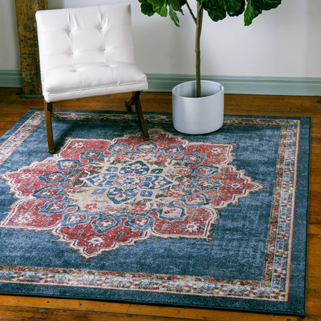 Eden Oasis Collection Area Rug -  Tranquility (Dark Blue)