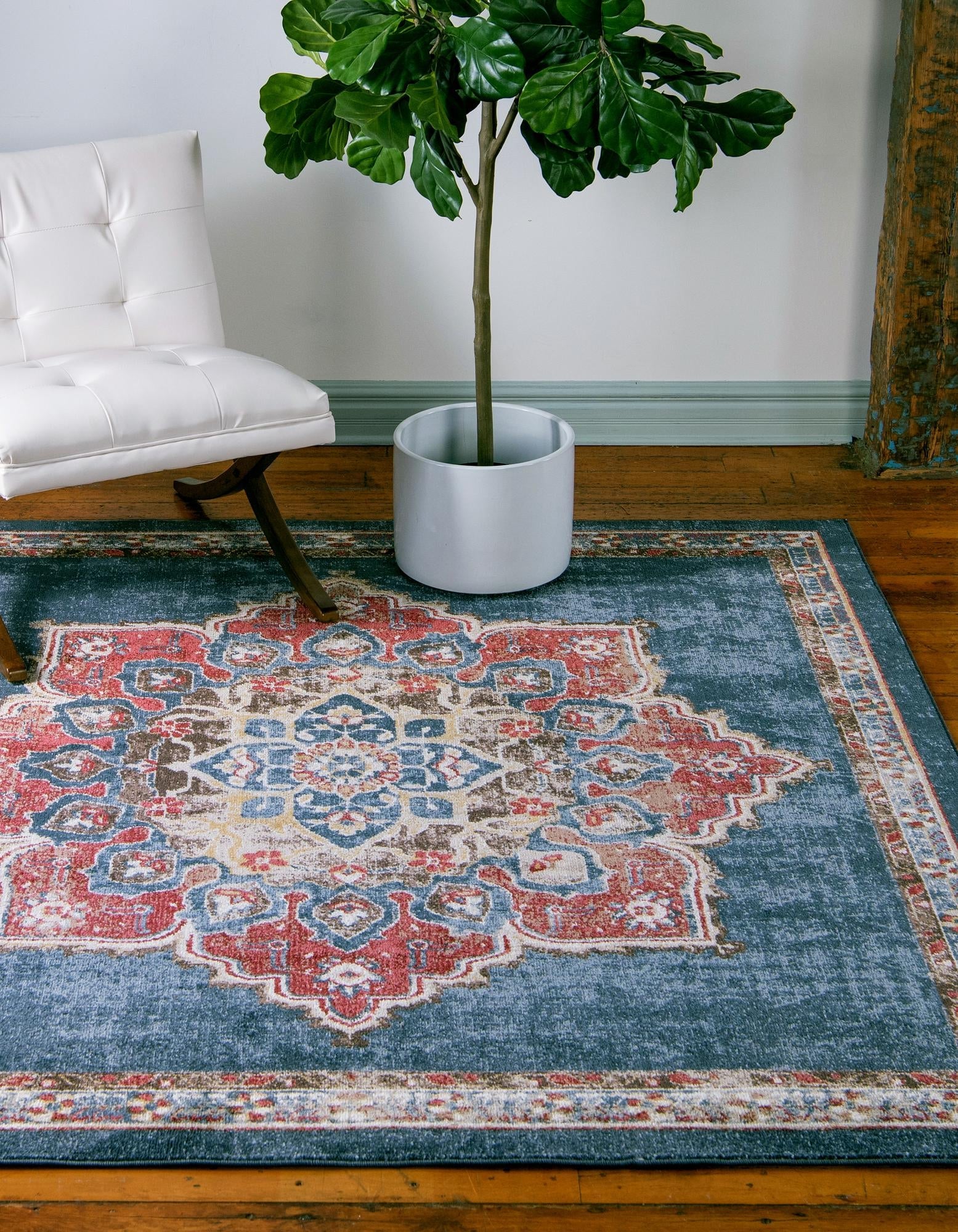 Eden Oasis Collection Area Rug -  Tranquility (Dark Blue)