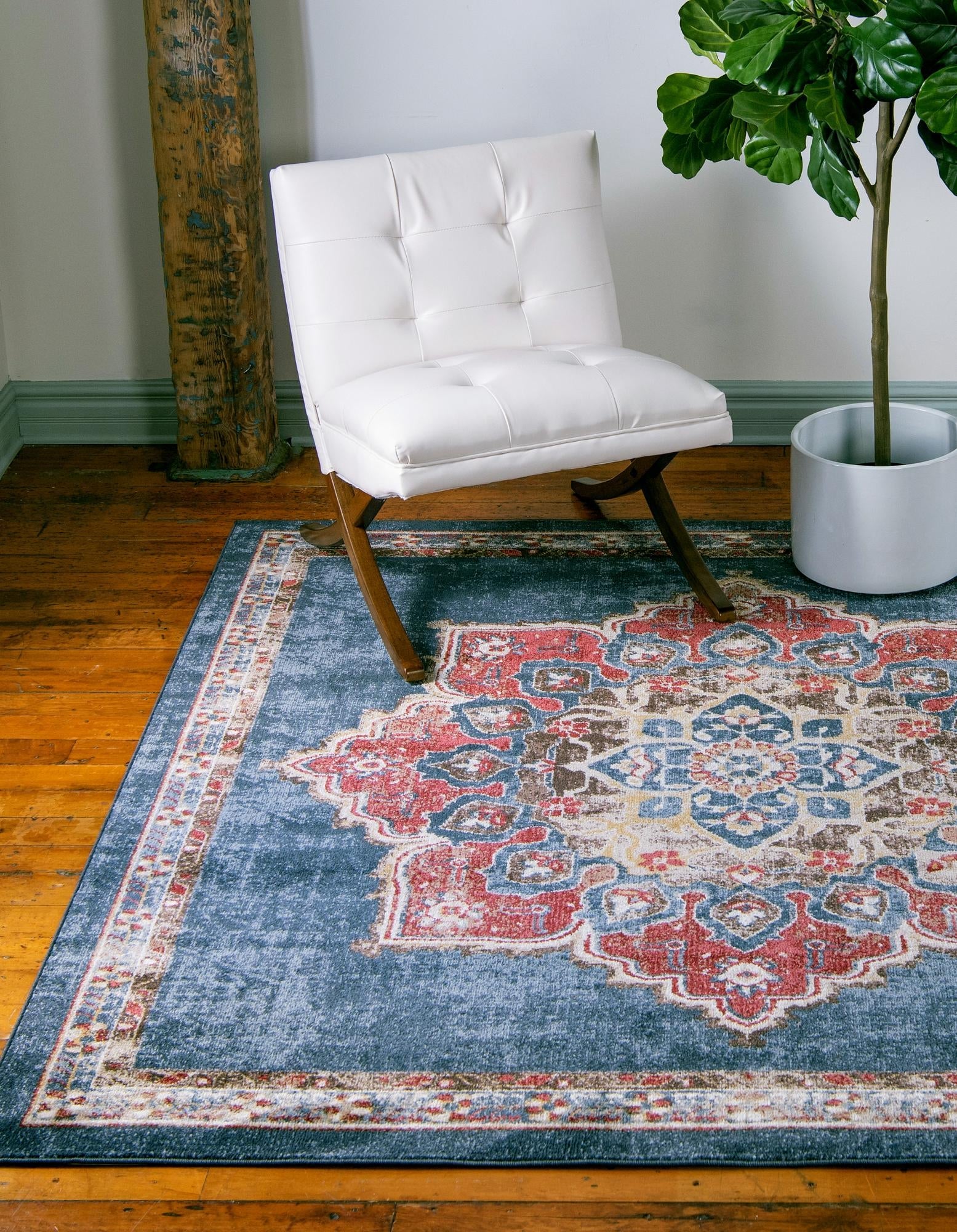 Eden Oasis Collection Area Rug -  Tranquility (Dark Blue)