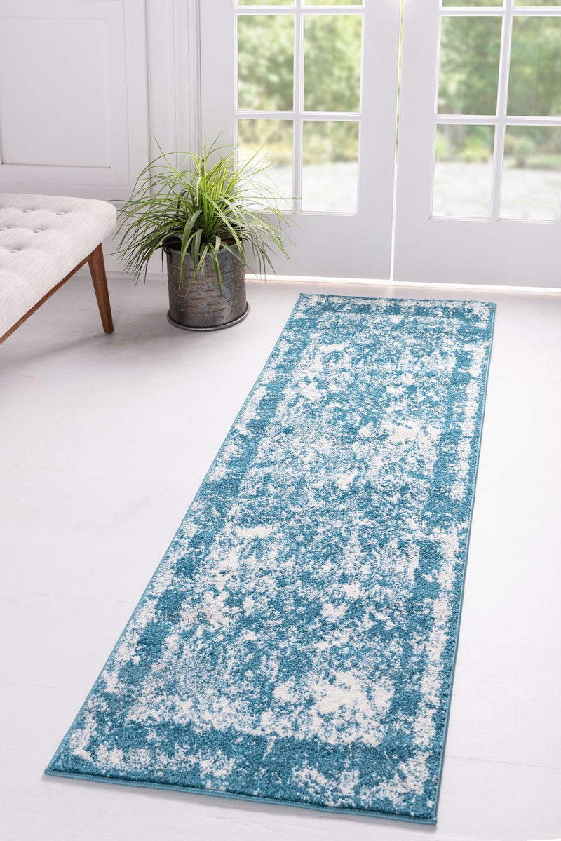 Amalfi Coast Woven Collection Area Rug -  Capri Runner Blue  lifestyle 53