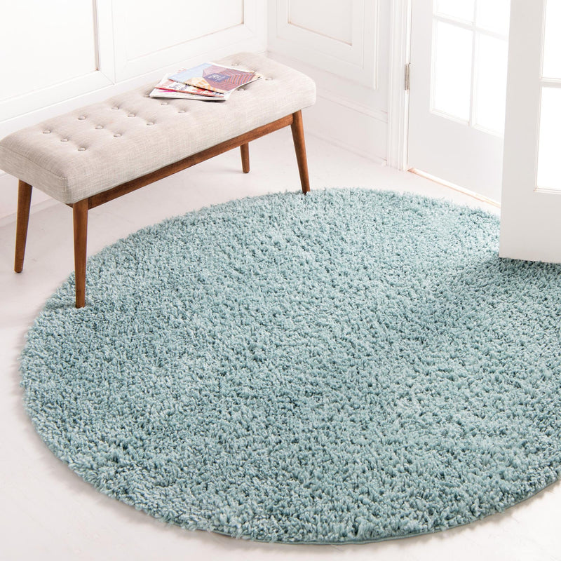 Alpine Plush Collection Area Rug -  Cortina (Aqua) Round Aqua  lifestyle 8