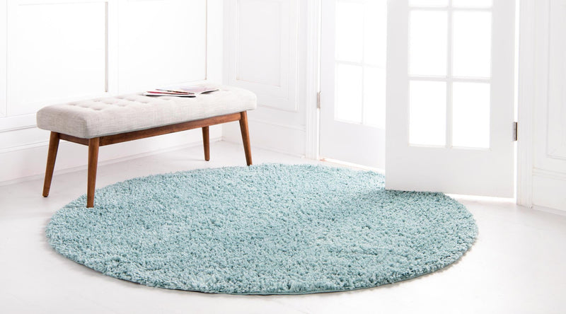 Alpine Plush Collection Area Rug -  Cortina (Aqua) Round Aqua  lifestyle 13