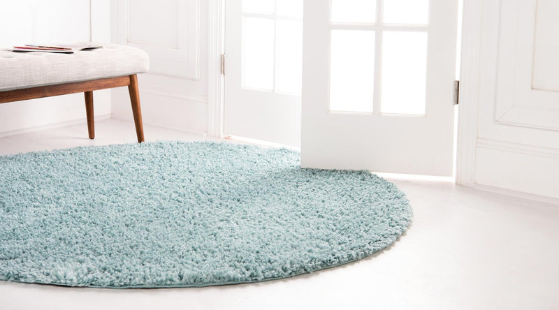 Alpine Plush Collection Area Rug -  Cortina (Aqua) Round Aqua  lifestyle 17