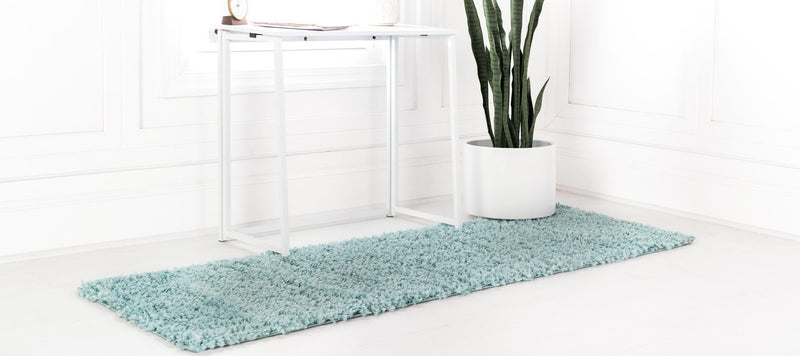 Alpine Plush Collection Area Rug -  Cortina (Aqua) Runner Aqua  lifestyle 14