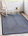 Catalina Cove Outdoor Collection Area Rug - Avalon Rectangle Navy Blue  lifestyle 6