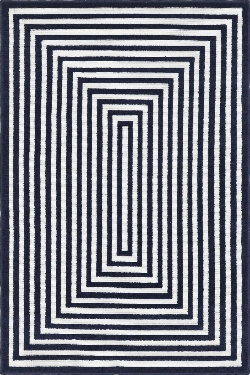 Catalina Cove Outdoor Collection Area Rug - Avalon Rectangle Navy Blue  lifestyle 3