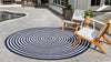 Catalina Cove Outdoor Collection Area Rug - Avalon Round Navy Blue  lifestyle 66