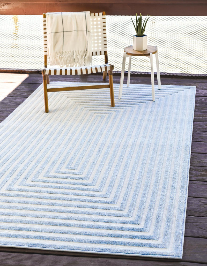 Catalina Cove Outdoor Collection Area Rug - Avalon Rectangle Light Blue  lifestyle 5