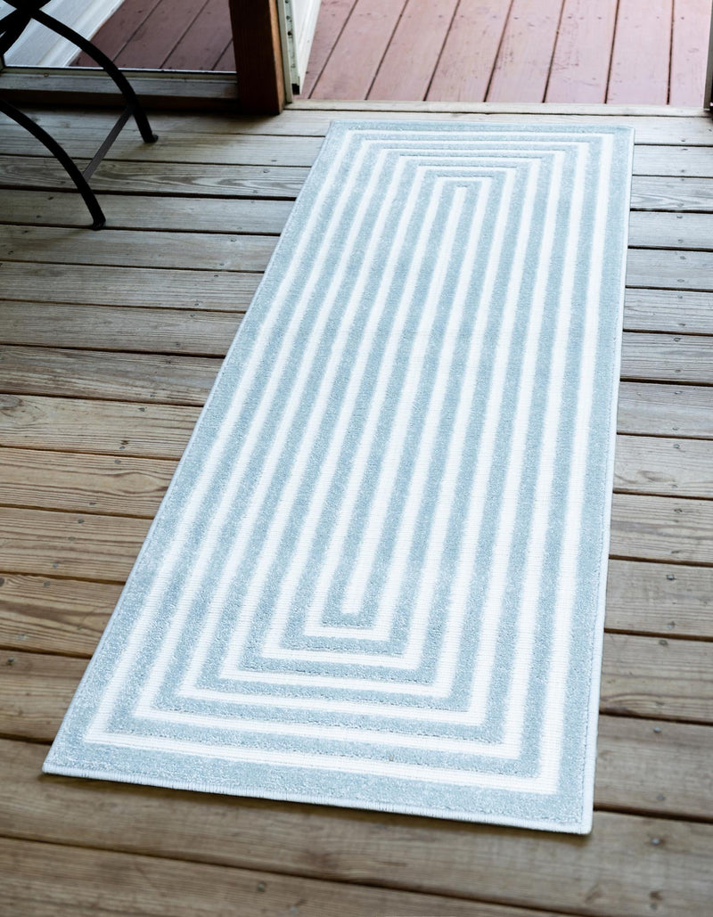 Catalina Cove Outdoor Collection Area Rug - Avalon Runner Light Blue  lifestyle 55