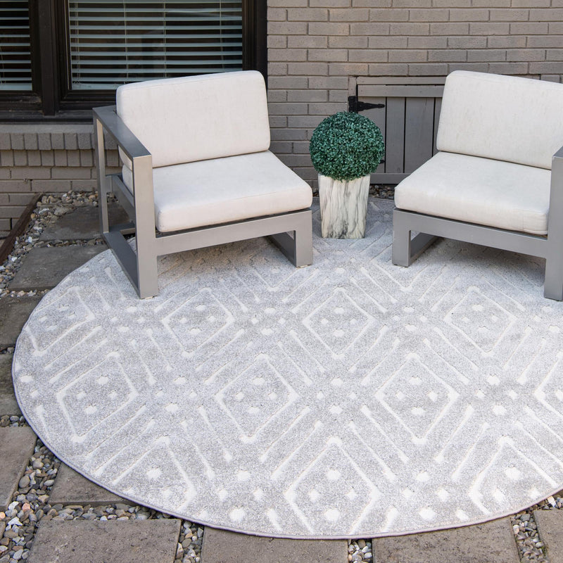 Catalina Cove Outdoor Collection Area Rug -  Laguna Round Gray  lifestyle 49