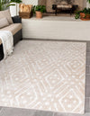 Catalina Cove Outdoor Collection Area Rug -  Laguna Rectangle Beige  lifestyle 5