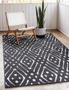 Catalina Cove Outdoor Collection Area Rug -  Laguna Rectangle Black  lifestyle 7