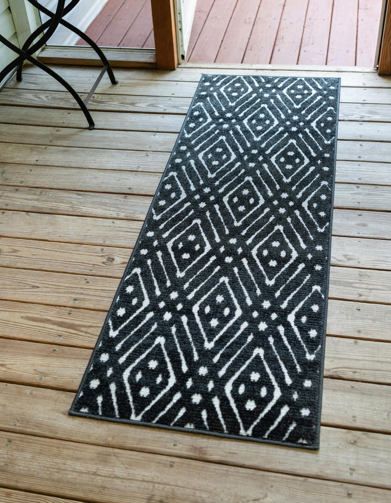 Catalina Cove Outdoor Collection Area Rug -  Laguna Runner Black  lifestyle 53