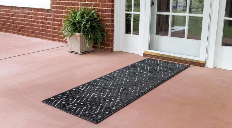 Catalina Cove Outdoor Collection Area Rug -  Laguna Runner Black  lifestyle 61