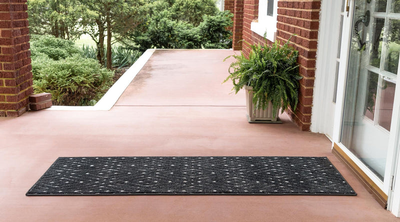 Catalina Cove Outdoor Collection Area Rug -  Laguna Runner Black  lifestyle 69