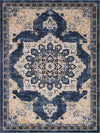 Eden Oasis Collection Area Rug -  Tranquility (Navy Blue) Rectangle Navy Blue Main