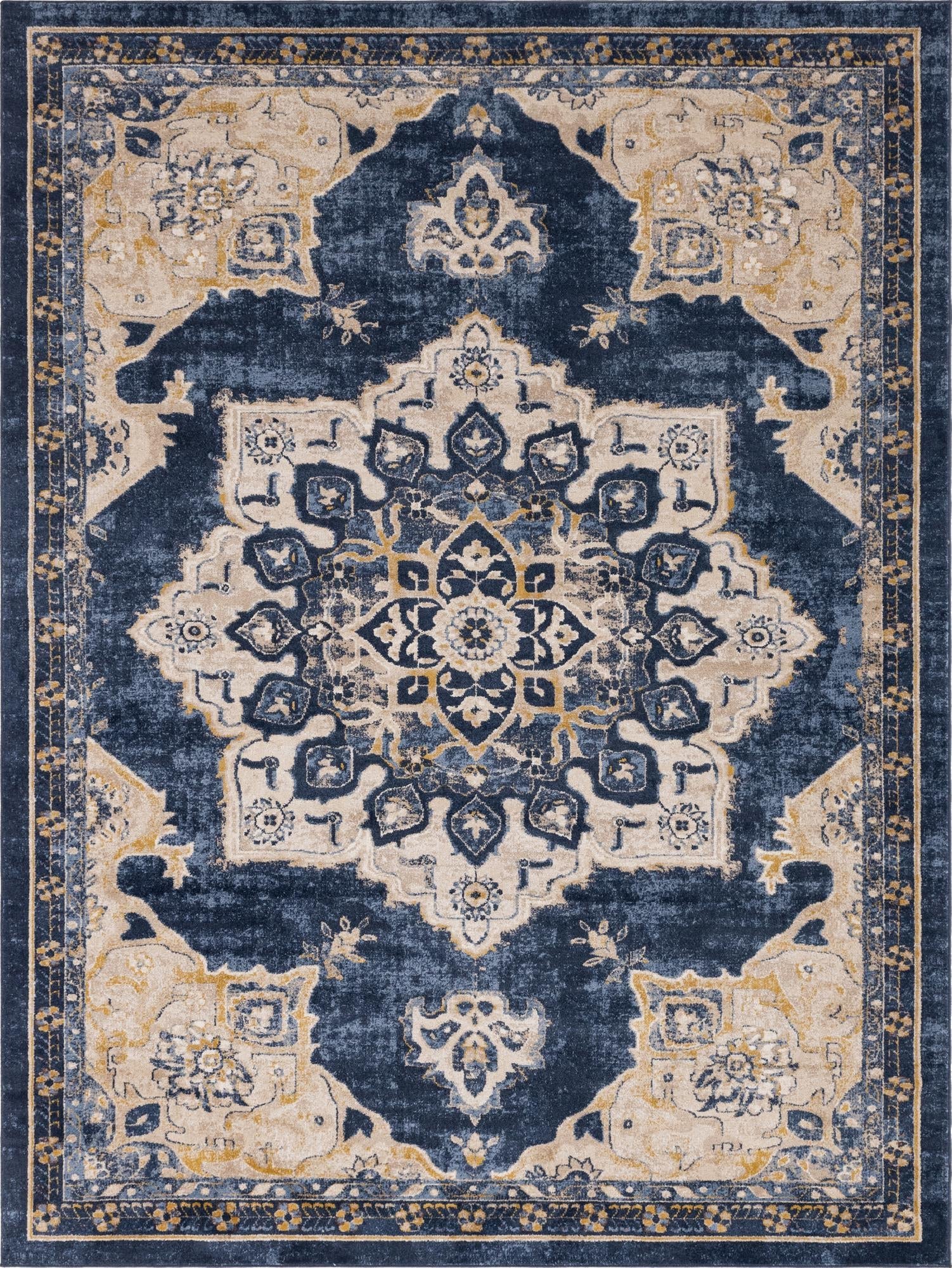 Eden Oasis Collection Area Rug -  Tranquility (Navy Blue)