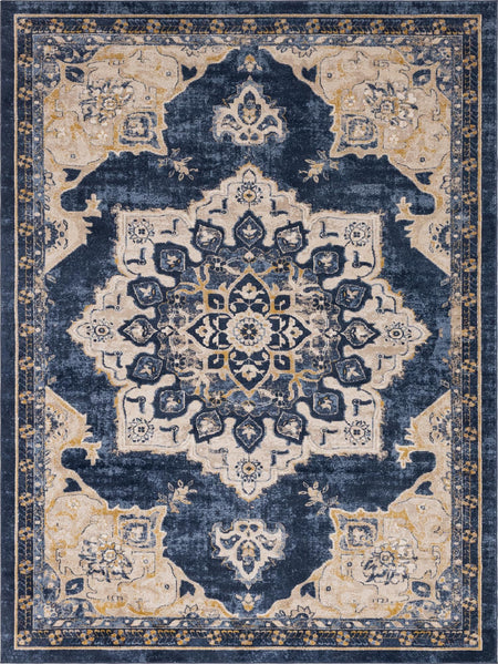 Eden Oasis Collection Area Rug -  Tranquility (Navy Blue)