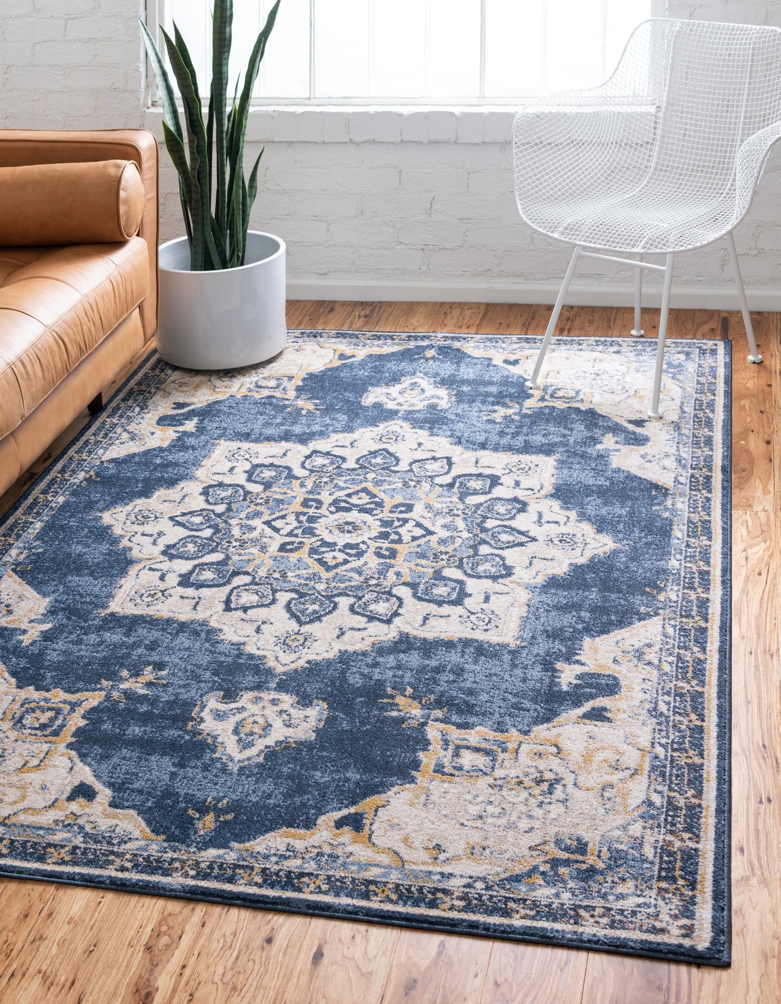 Eden Oasis Collection Area Rug -  Tranquility (Navy Blue)