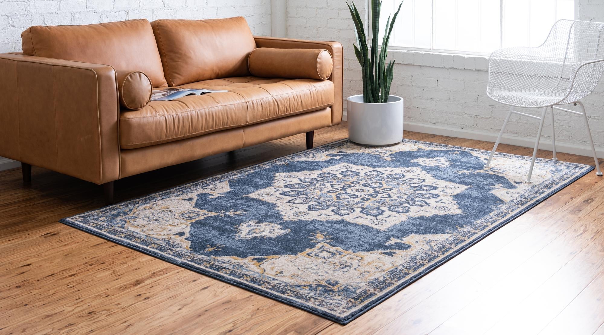 Eden Oasis Collection Area Rug -  Tranquility (Navy Blue)