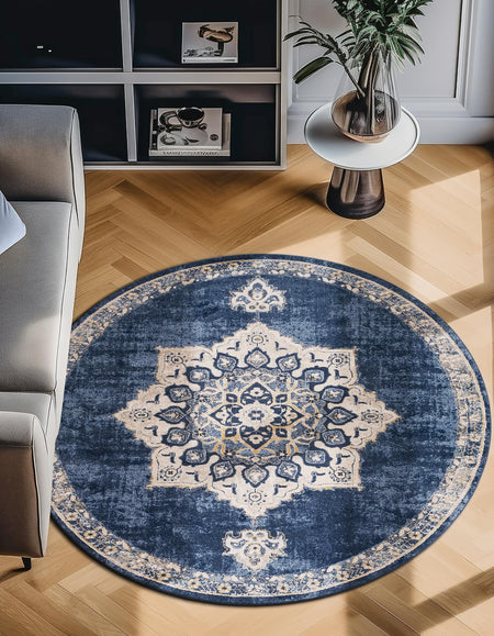 Eden Oasis Collection Area Rug -  Tranquility (Navy Blue)