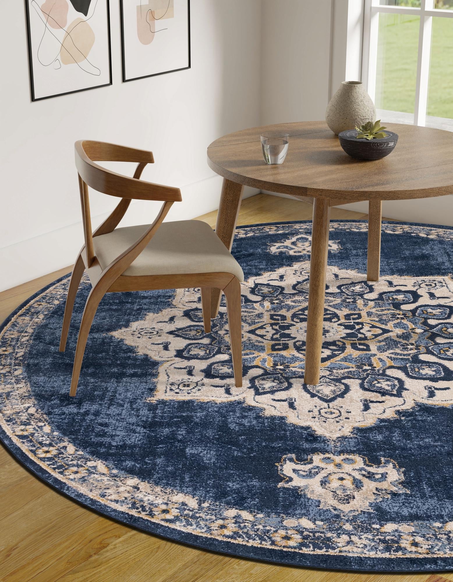 Eden Oasis Collection Area Rug -  Tranquility (Navy Blue)