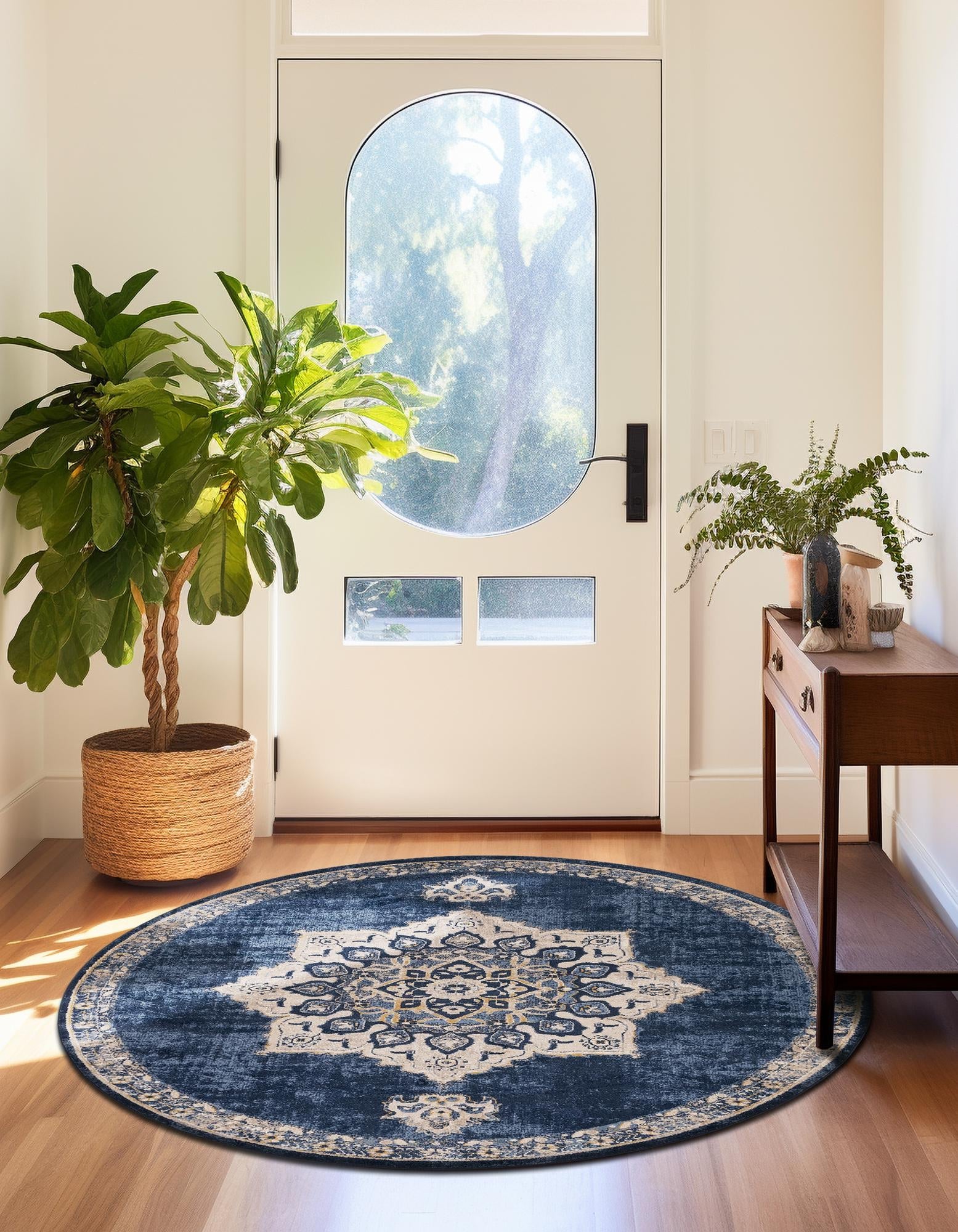 Eden Oasis Collection Area Rug -  Tranquility (Navy Blue)