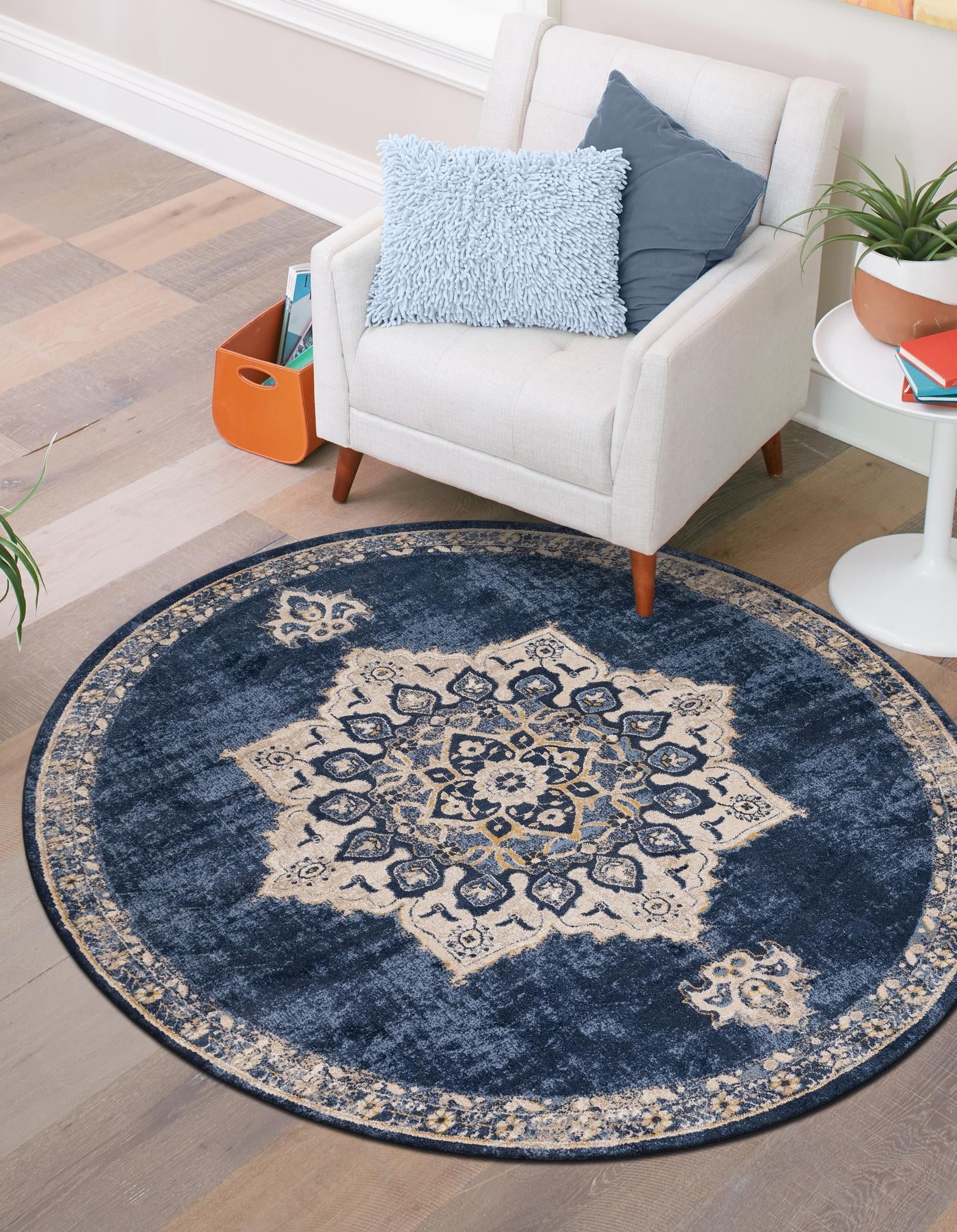 Eden Oasis Collection Area Rug -  Tranquility (Navy Blue)