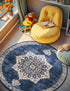 Eden Oasis Collection Area Rug -  Tranquility (Navy Blue)