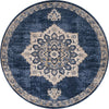 Eden Oasis Collection Area Rug -  Tranquility (Navy Blue) Round Navy Blue  lifestyle 16