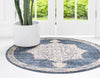 Eden Oasis Collection Area Rug -  Tranquility (Navy Blue) Round Navy Blue  lifestyle 20