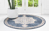 Eden Oasis Collection Area Rug -  Tranquility (Navy Blue) Round Navy Blue  lifestyle 22