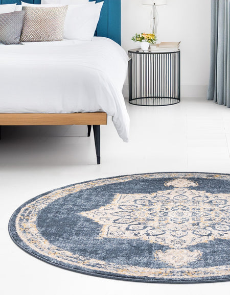 Eden Oasis Collection Area Rug -  Tranquility (Navy Blue)