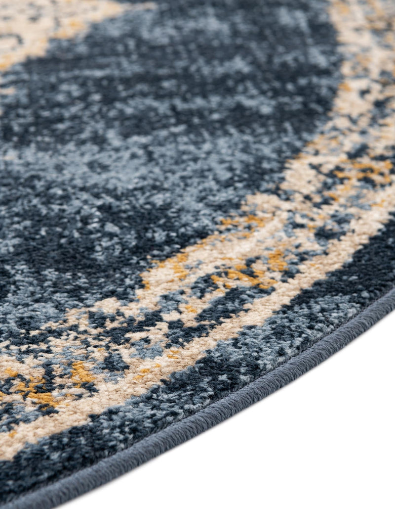 Eden Oasis Collection Area Rug -  Tranquility (Navy Blue) Round Navy Blue  lifestyle 30