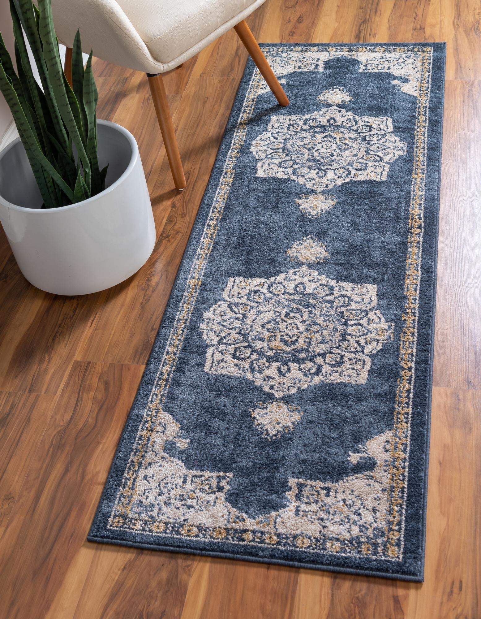 Eden Oasis Collection Area Rug -  Tranquility (Navy Blue)