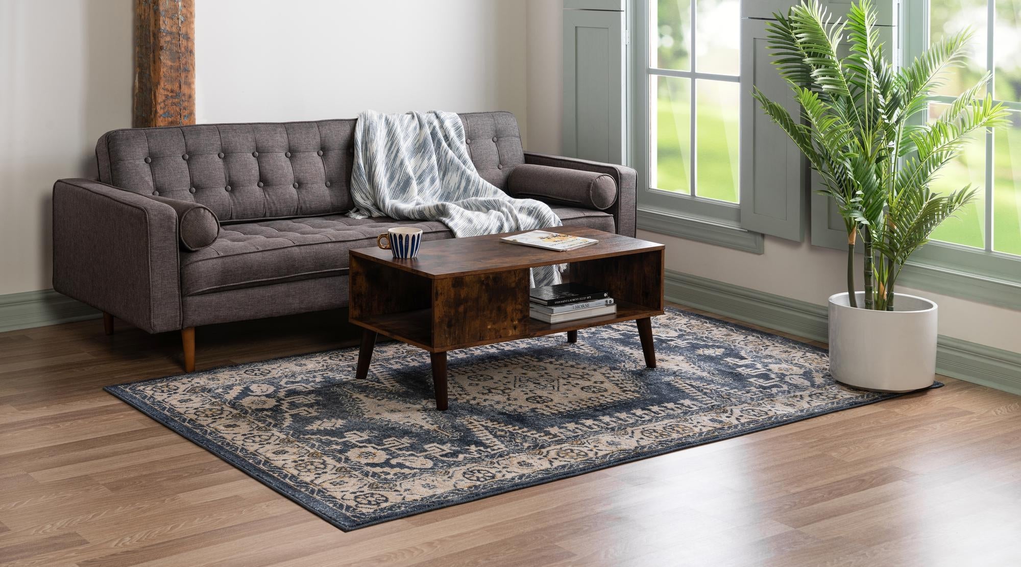 Eden Oasis Collection Area Rug -  Refuge (Dark Blue)