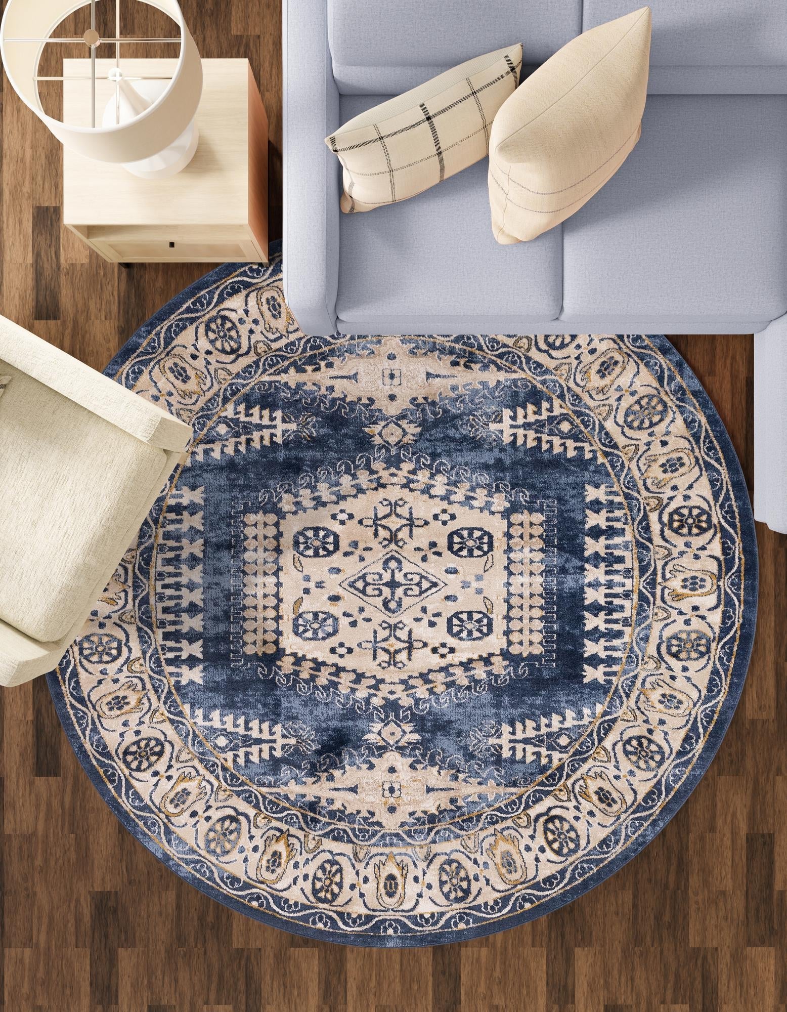 Eden Oasis Collection Area Rug -  Refuge (Dark Blue)