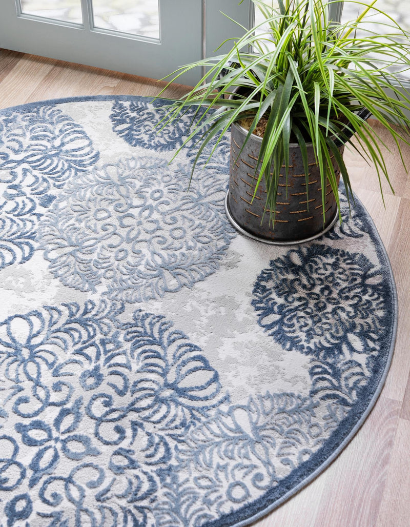 Derbyshire Elegance Collection Area Rug -  Bakewell Round Blue  lifestyle 36