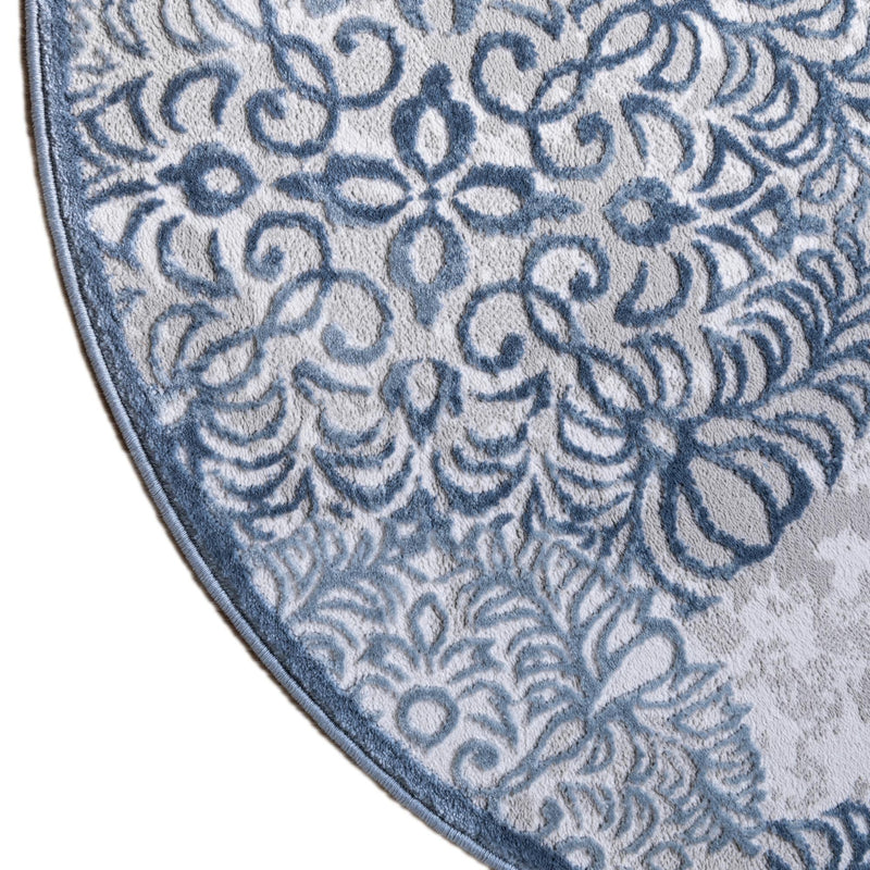 Derbyshire Elegance Collection Area Rug -  Bakewell Round Blue  lifestyle 73