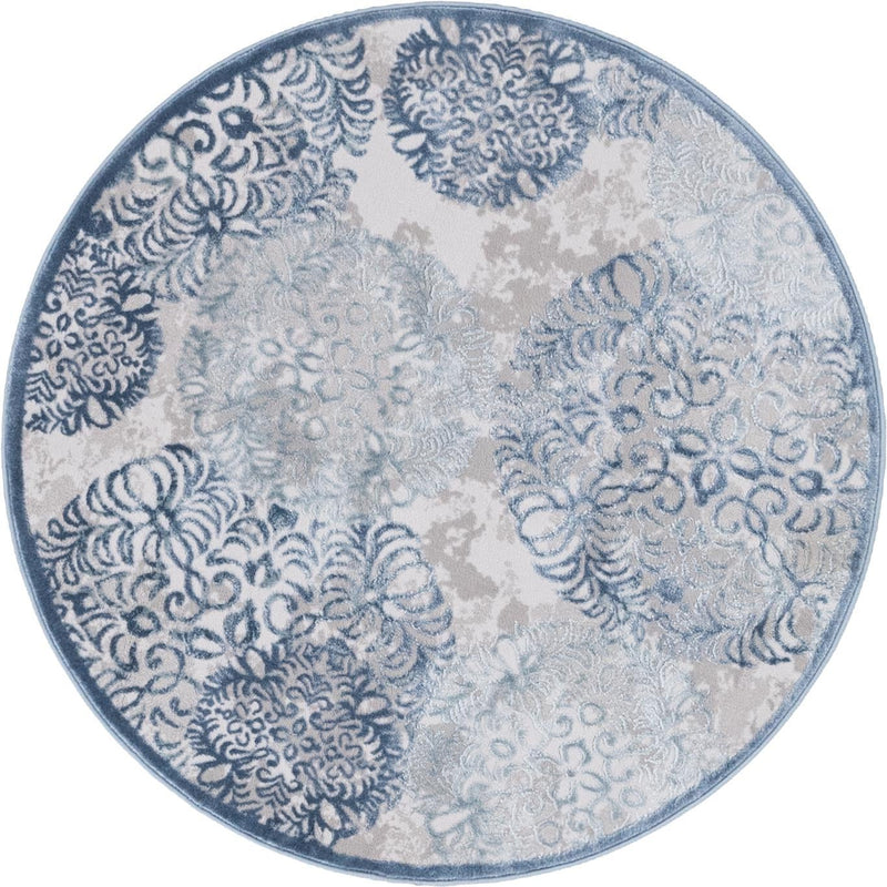 Derbyshire Elegance Collection Area Rug -  Bakewell Round Blue  lifestyle 7