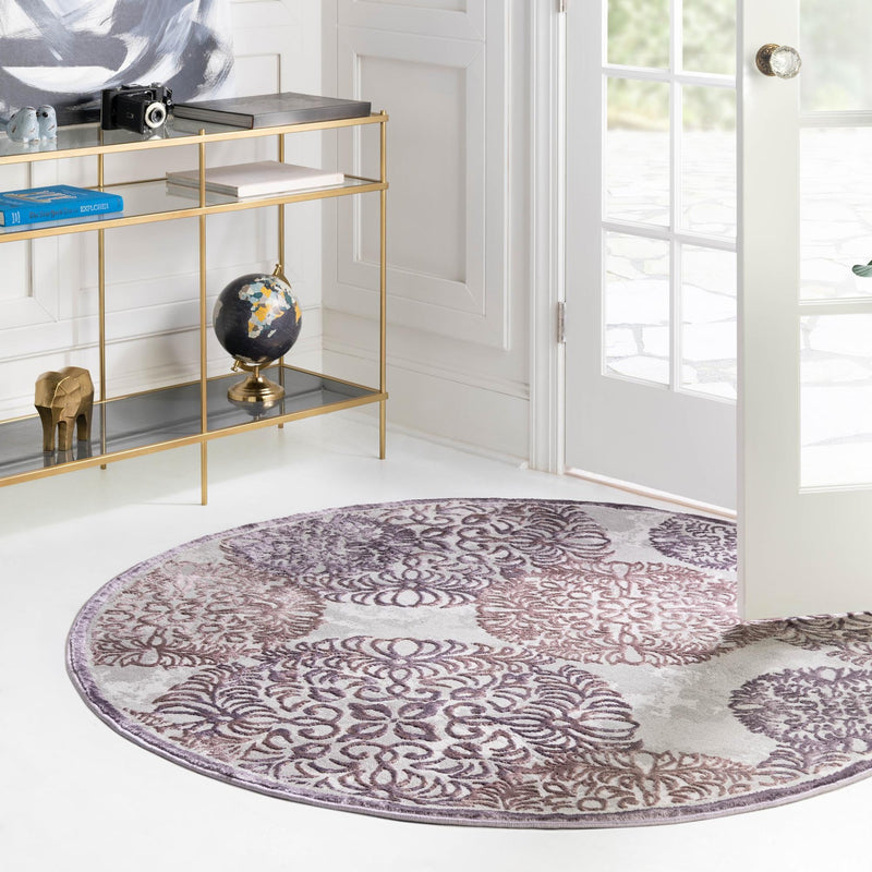 Derbyshire Elegance Collection Area Rug -  Bakewell Round Violet  lifestyle 113